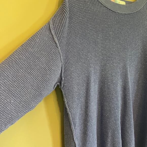 Free People Tie Back Top Sweater Purple Cotton Linen Blend Women's XS Oversized - Picture 3 of 3